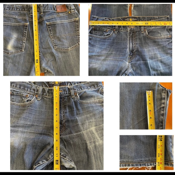 Lucky Brand 363 Vintage Straight Jeans 34x30 Soft Medium Blue Distressed - Picture 16 of 16